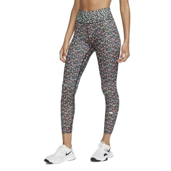 Nike One Dri-Fit 7/8 Tight Leggings Floral - Picture 1 of 7